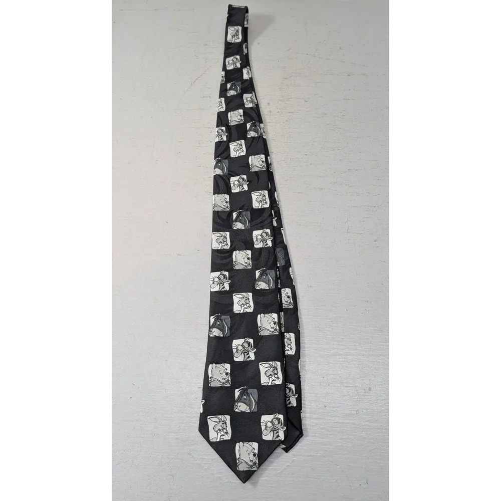 2pc Disney Pooh Vintage Winnie the Pooh Eeyore Tigger Men's Necktie 90s Cartoon